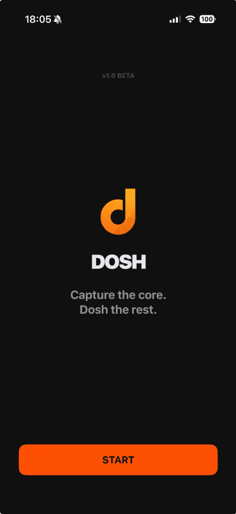 DOSH Welcome Screen